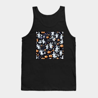 Halloween ghosts and pumpkins pattern Tank Top